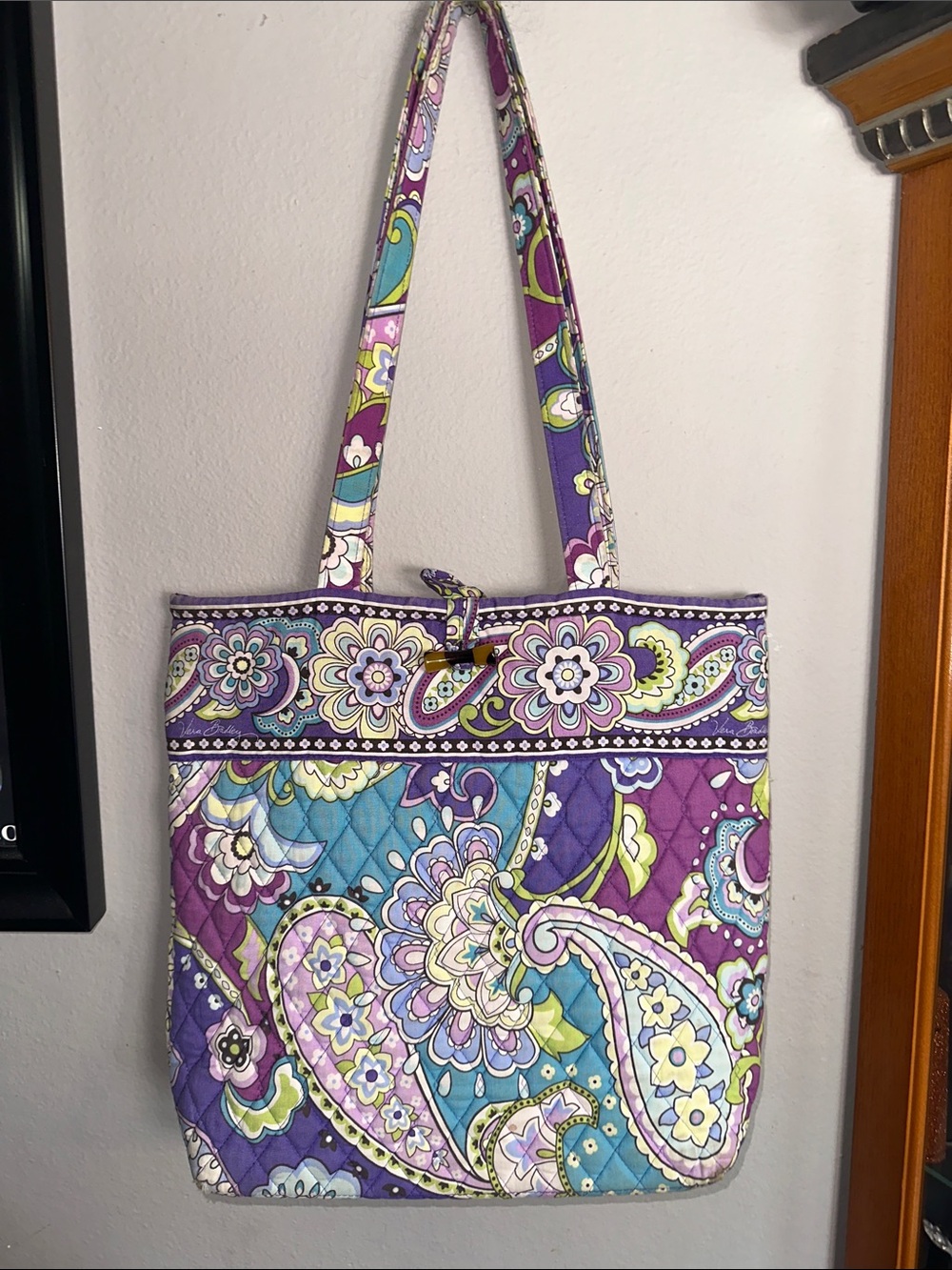 Vera Bradley Quilted Paisley Floral Tote - Purple, Blue, Green
